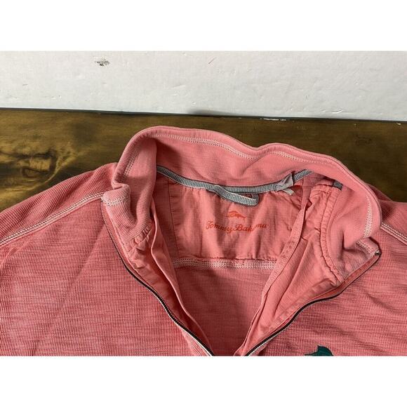 Tommy Bahama Big & Tall Tobago Bay 1/4 Zip Pullover Sweater Size 2XLB Coral - Picture 3 of 8